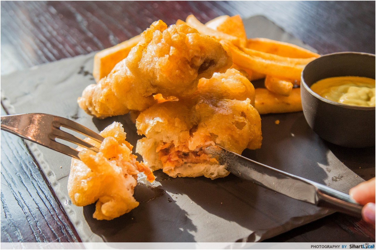 Singapore Hawker Recreations - Battered Otah Fish And Chips