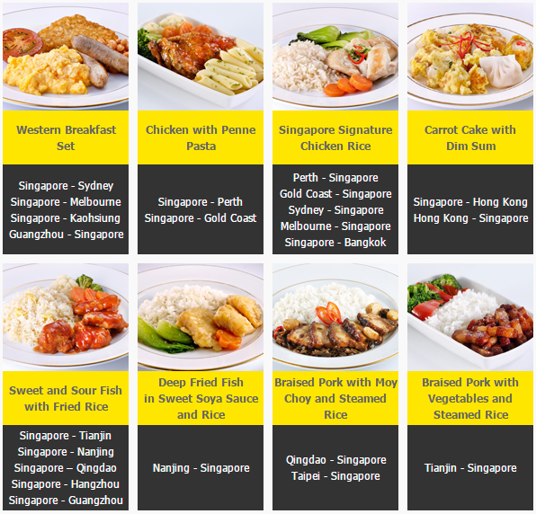 Scoot meals selections