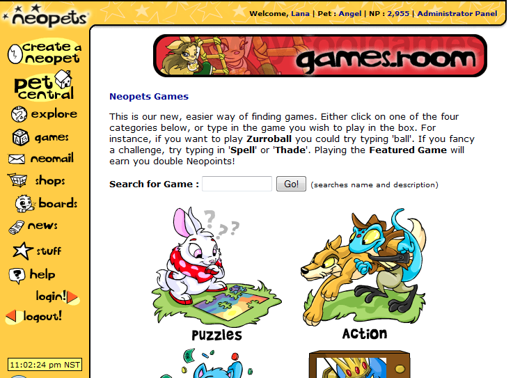 childhood online games