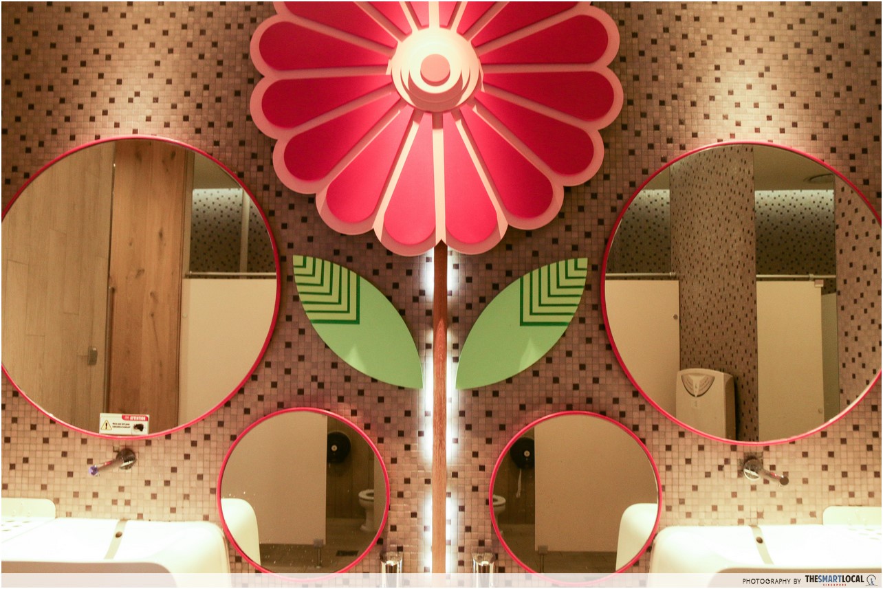 beautiful public toilet jurong point shopping mall flower