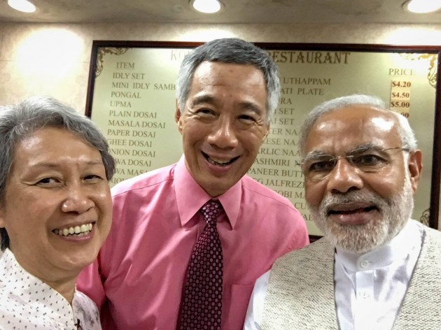 Komala Vilas (Vegetarian), PM Lee Hsien Loong and Indian PM Narendra Modi