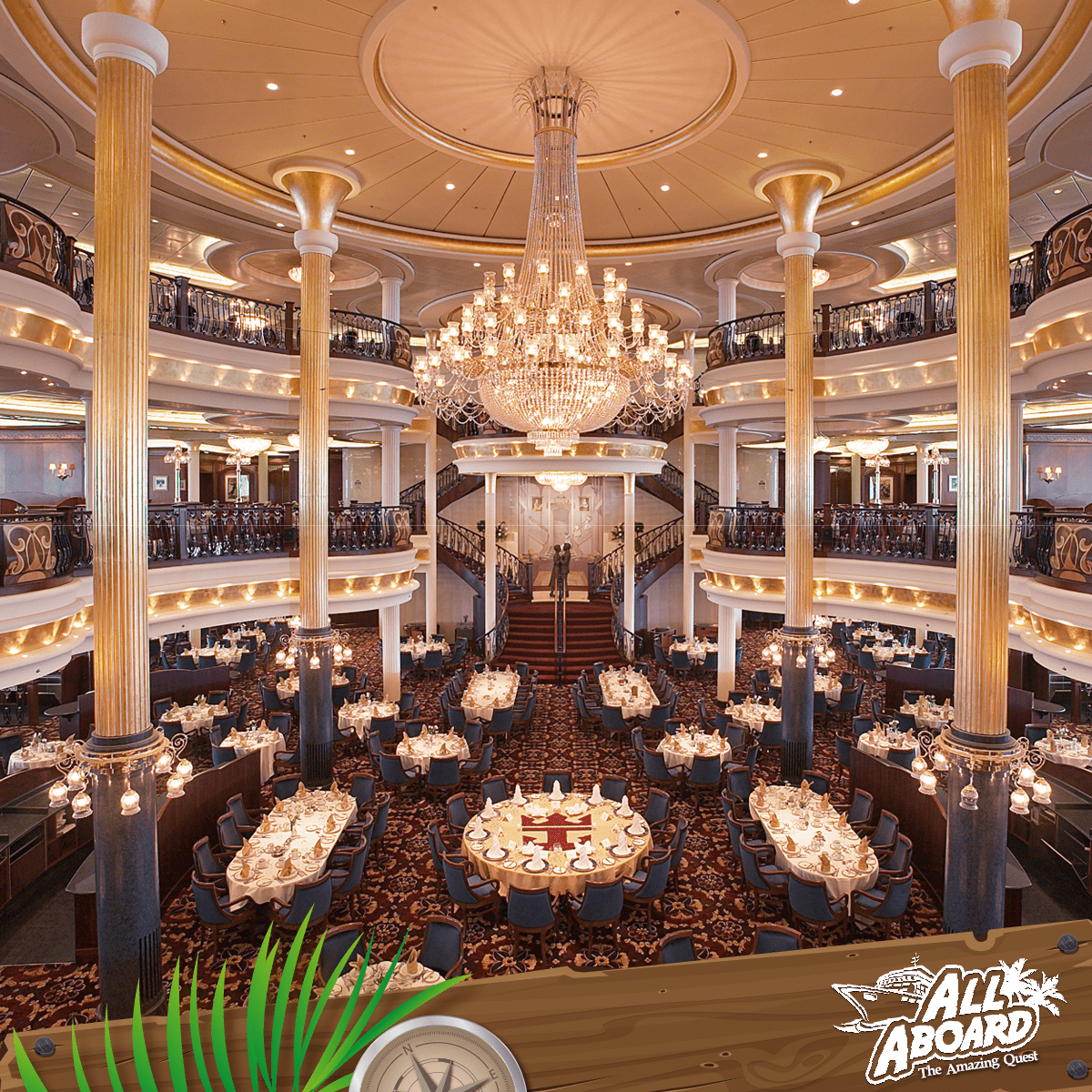 Dine in the Royal Mariner of the Seas' grand dining zone for a dining experience fit for royalty!