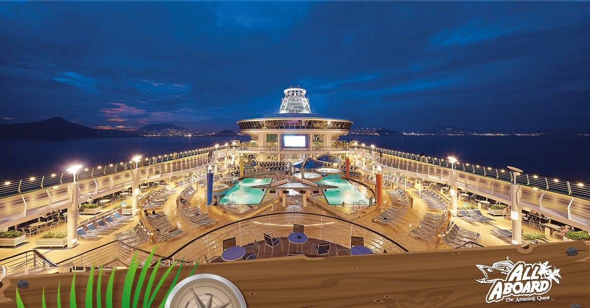 Have a romantic night out under the stars on the Royal Mariner of the Seas with All Aboard The Amazing Quest Cruise!