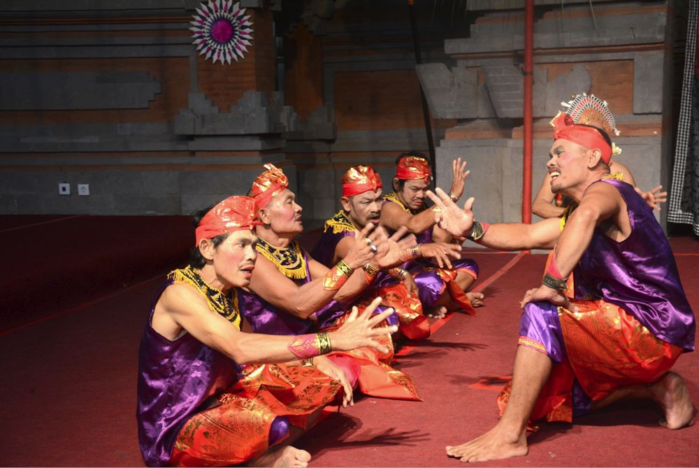 Bengkala's villagers performing a traditional theatre act