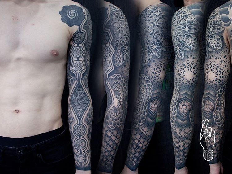 Jared Asalli's full sleeve mandala tattoo
