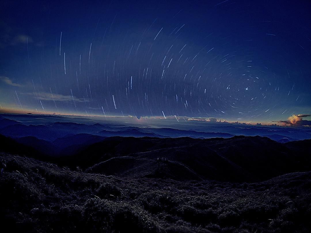 Capture star trails on a clear sky from Mount Pulag