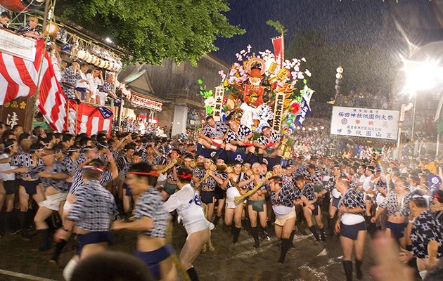 fascinating strange japanese festivals in japan Float-racing festival Hakata Gion Yamakasa