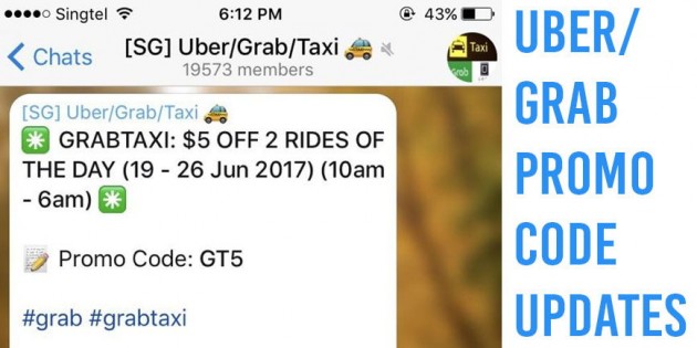 Uber and Grab promo codes telegram group