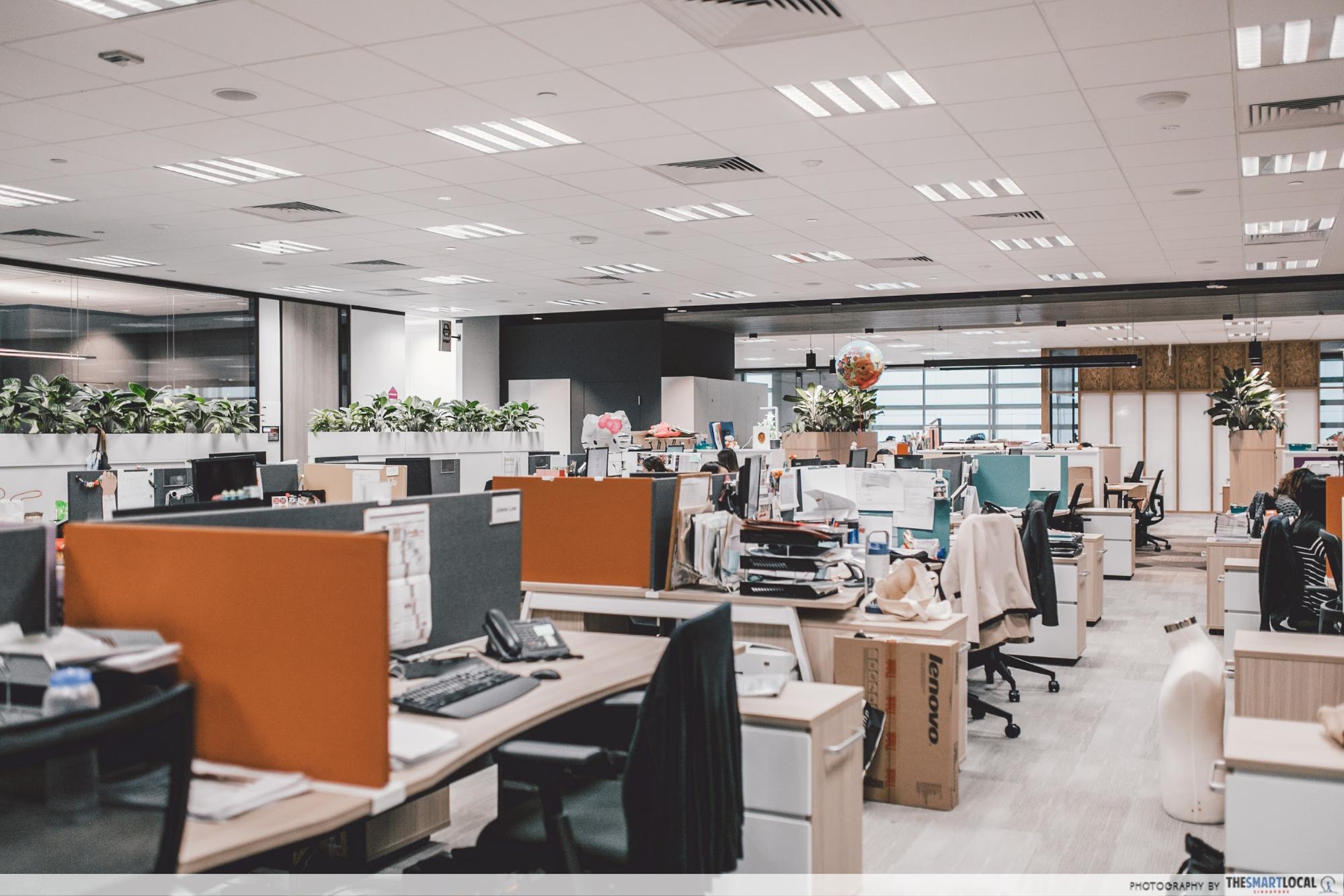 Work spaces in Changi Airport Group's office