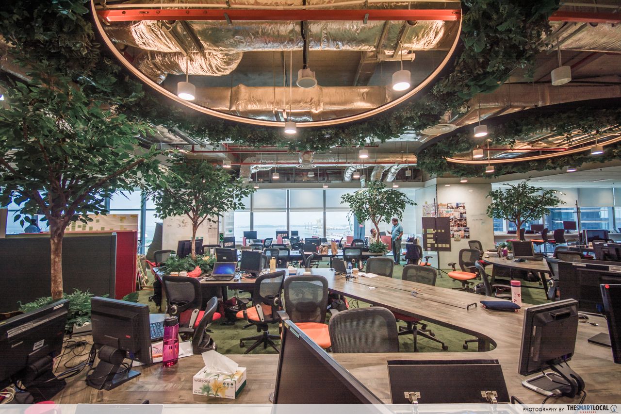 Green work spaces in DBS MBFC office