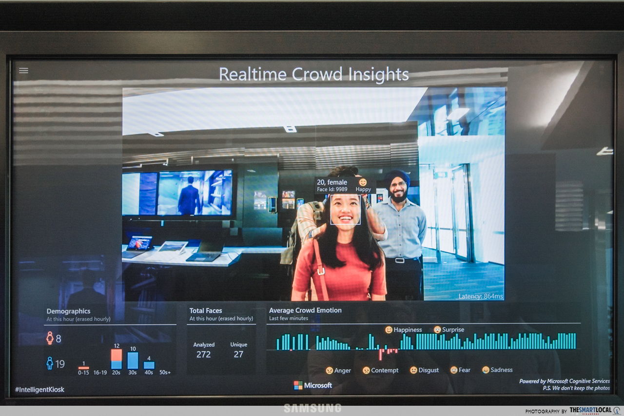 Facial recognition and other gadgets at Microsoft Singapore office!