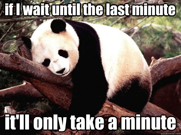 last minute panda meme