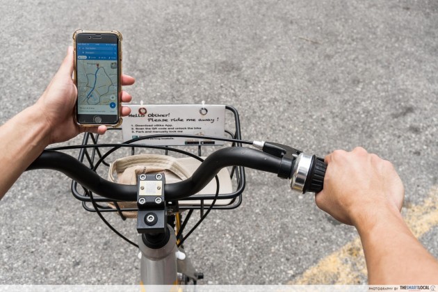 obike tips bike sharing handphone holder google maps