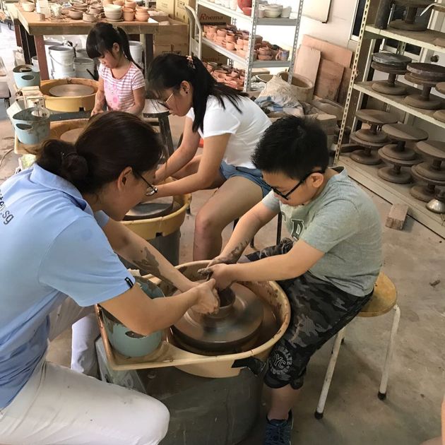 center pottery's pottery-making workshop