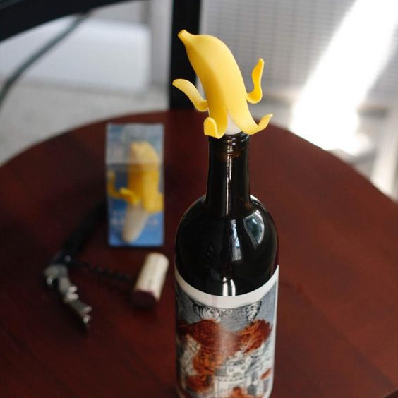 Cute banana wine bottle stopper weird quirky inventions singapore