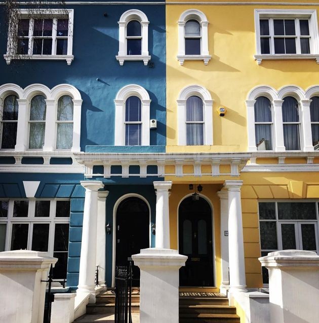 Rainbow houses at Notting Hill London Instagrammable photogenic spots ootd