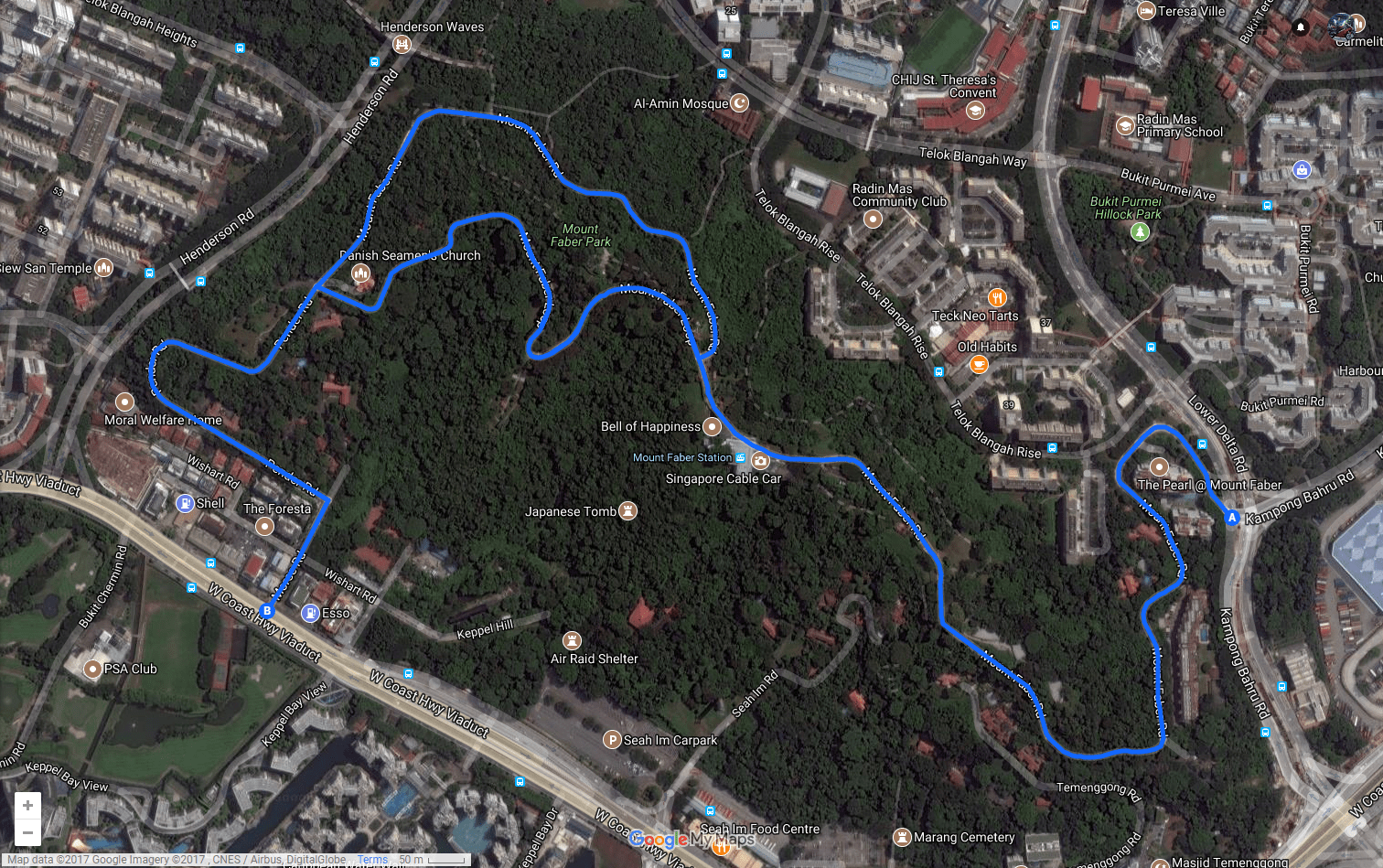 5 Ulu Initial D-Worthy Roads In Singapore Every Newbie And Laojiao Driver Should Conquer (13) - Mount Faber Loop map