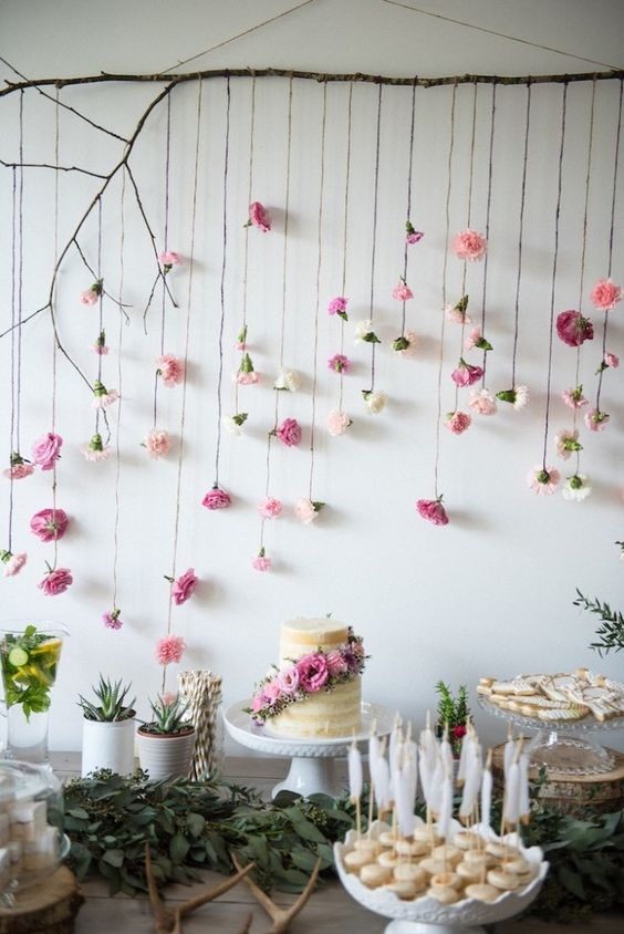 Cheap dessert table party decoration ezbuy rustic theme flower garlands backdrop