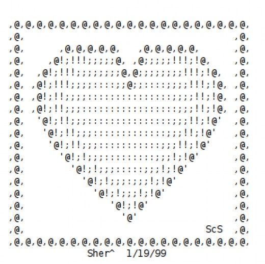 ASCII Heart for valentines day