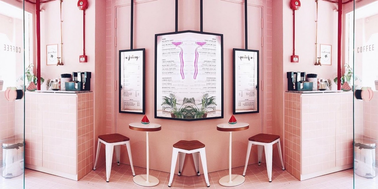 A juicery millennial pink juice cafe pastel