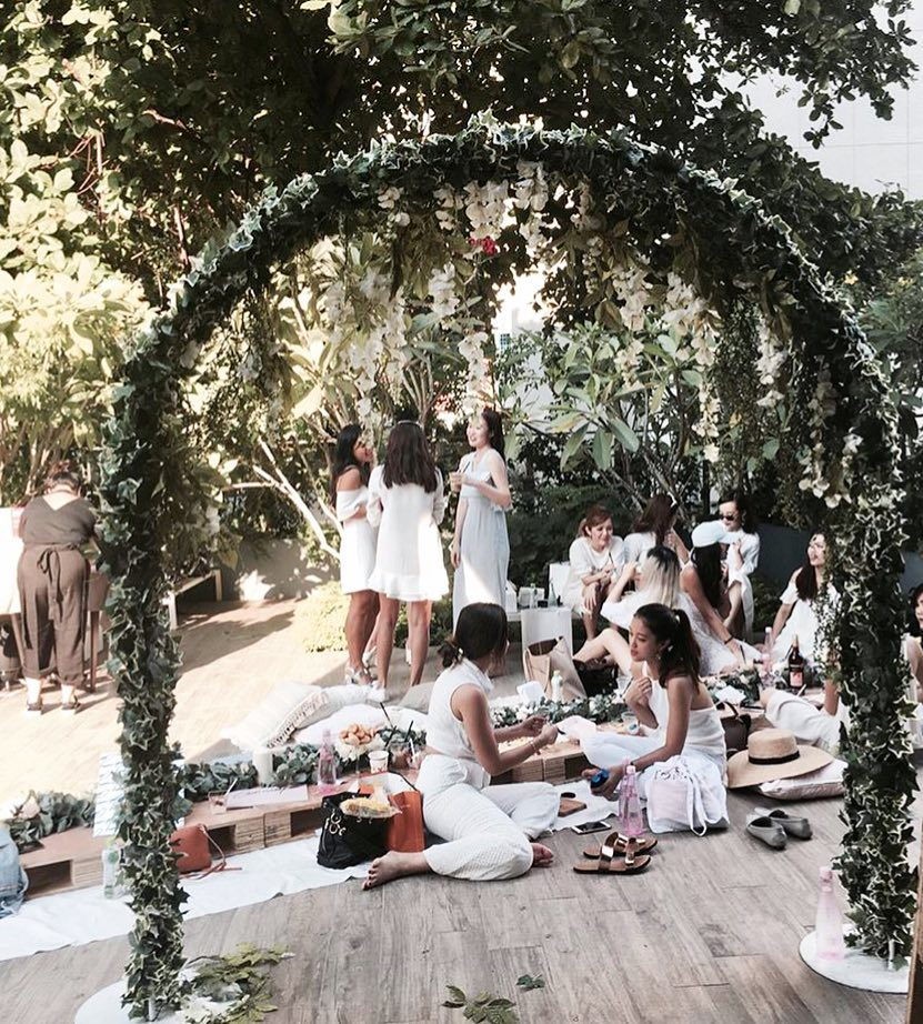 Plan B garden themed picnic setups catering companies in Singapore for girls day out