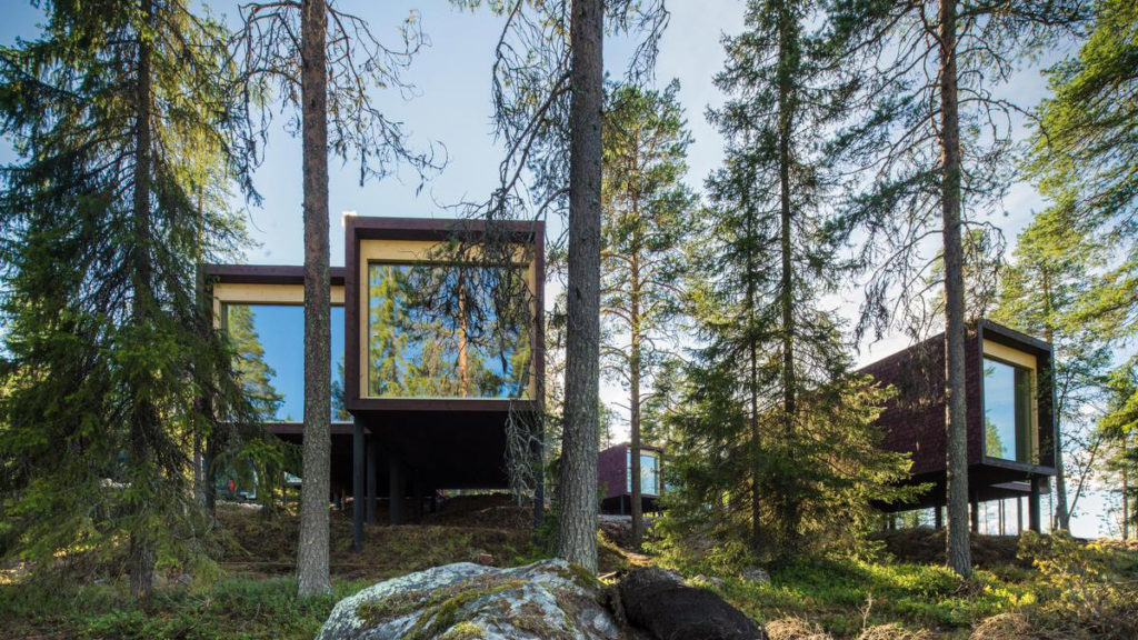 arctic treehouse hotel finland forest glass cabin