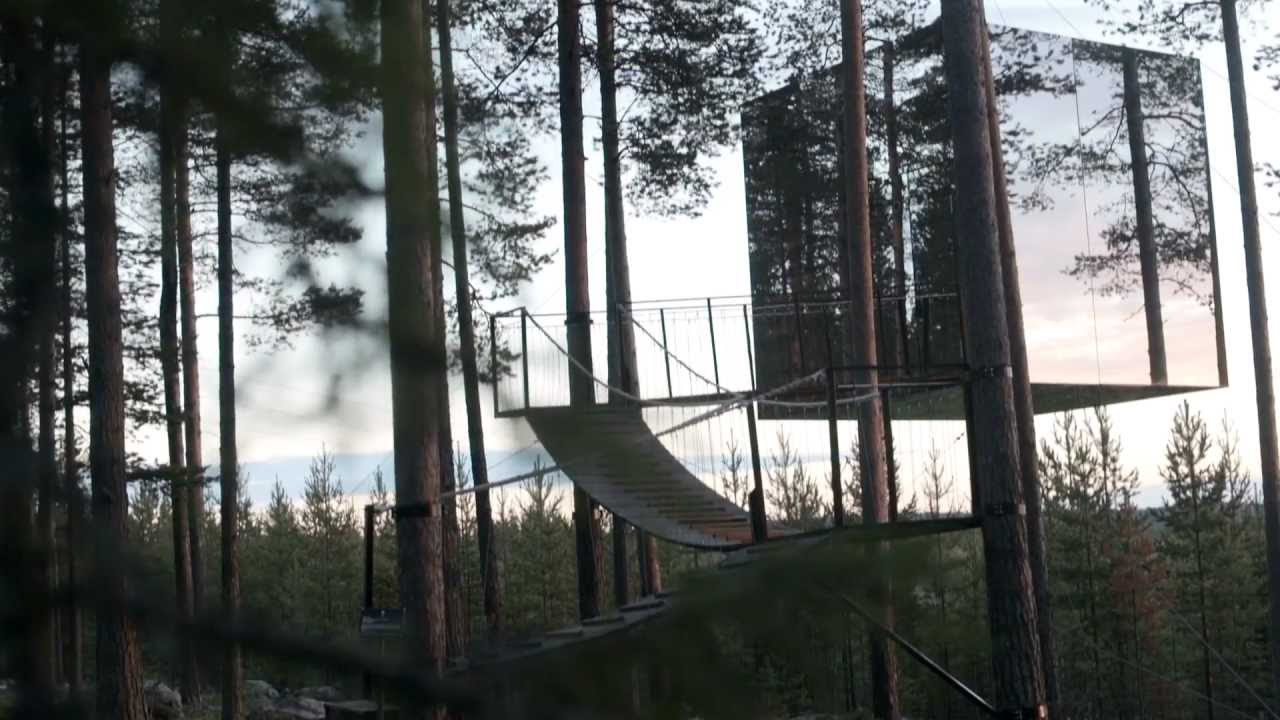 sweden treehouse mirror forest