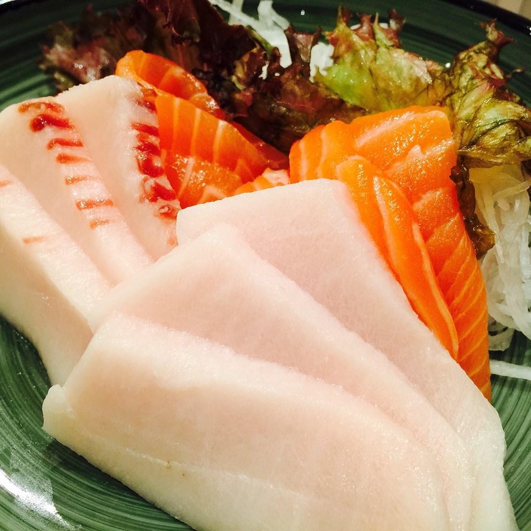sashimi - swordfish and fatty salmon