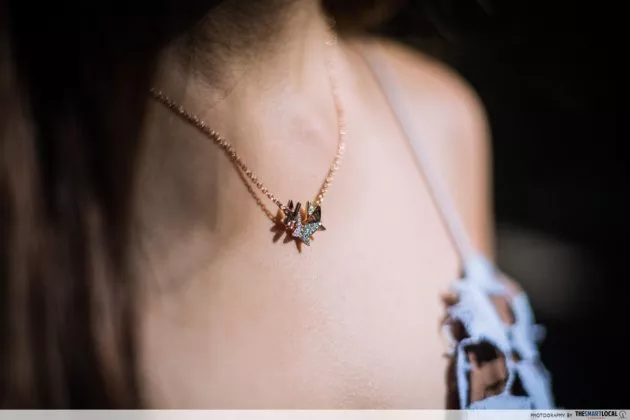 Swarovski';s Lilia necklace has crystal butterflies