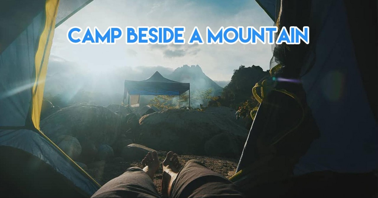 Camp beside mountain kinabalu 