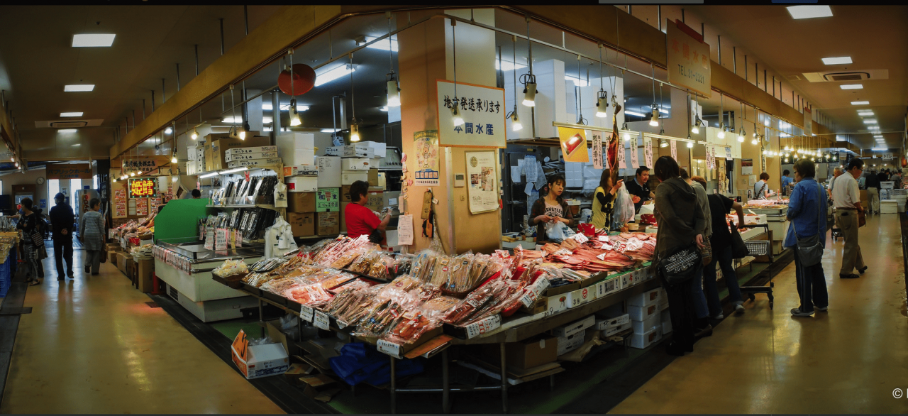 Hokkaido Fish Market - stalls in the market