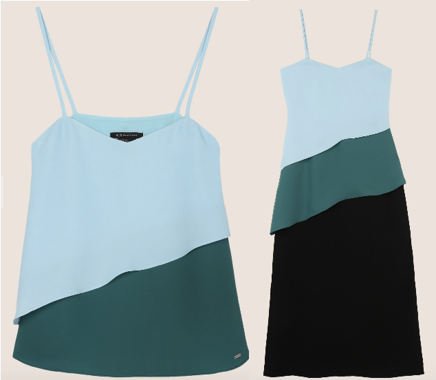 A|X Armani Exchange - tiered colourblock camisole