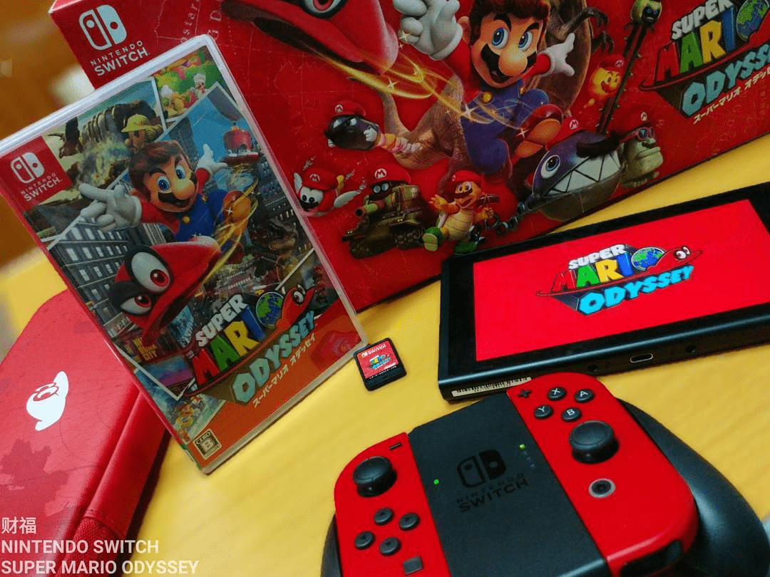 Nintendo switch console + Super Mario Odyssey bundle