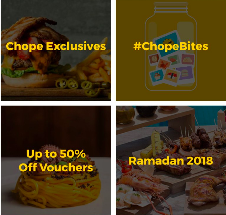 Chope discounts and promos