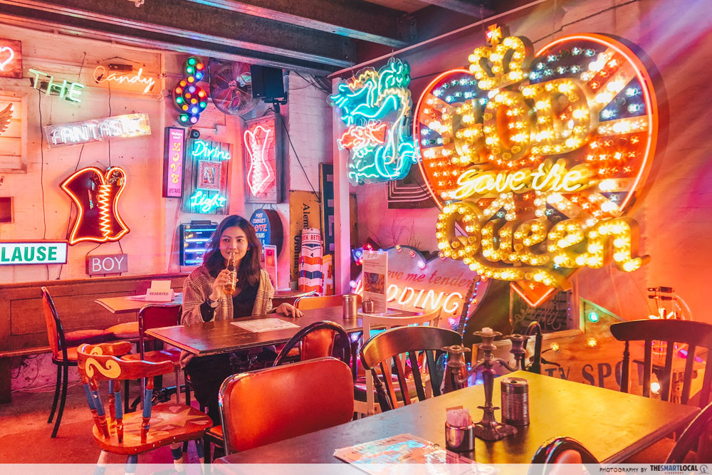 10 Secret Things To Do In London Neon Lights Cafe, Underground Toilet