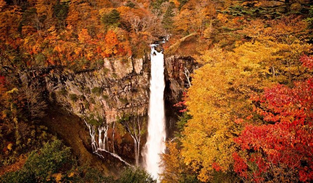 kegon falls during autumn