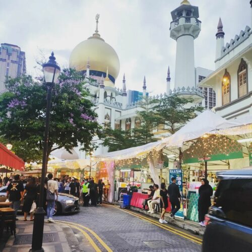 Kampong Gelam Bazaar Light Projections Food Stalls