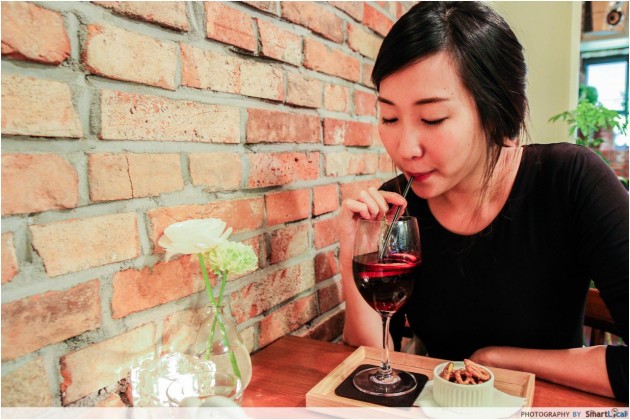 The Smart Local - Kimberly enjoying Acacia's signature mulled wine