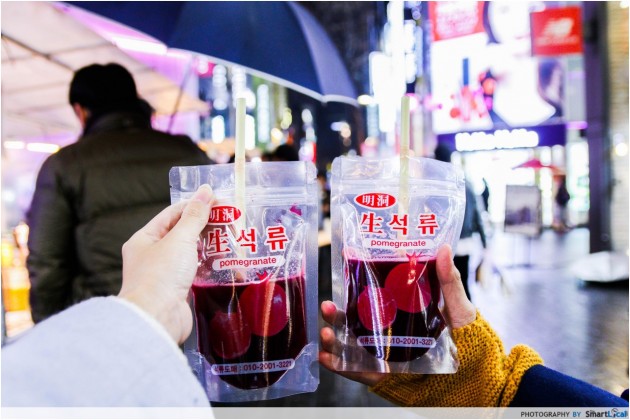 The Smart Local - Pomegranate juice at Myeong-dong street food