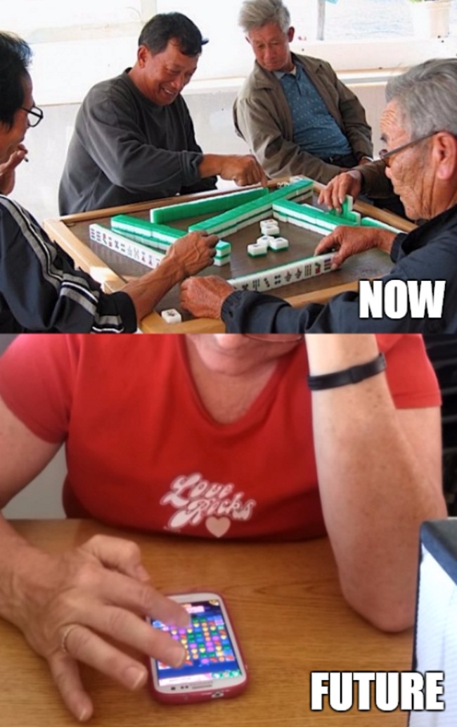 90s kid millennial retirement - mahjong vs smartphone game