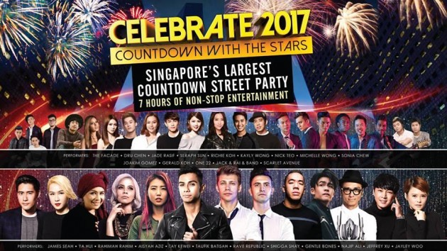 Lineup for Celebrate 2017 Countdown With The Stars Suntec City