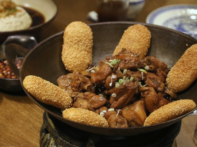 Nanjing Impressions, Baby Rooster Stew with Special Sauce served with Crispy Sesame Bun