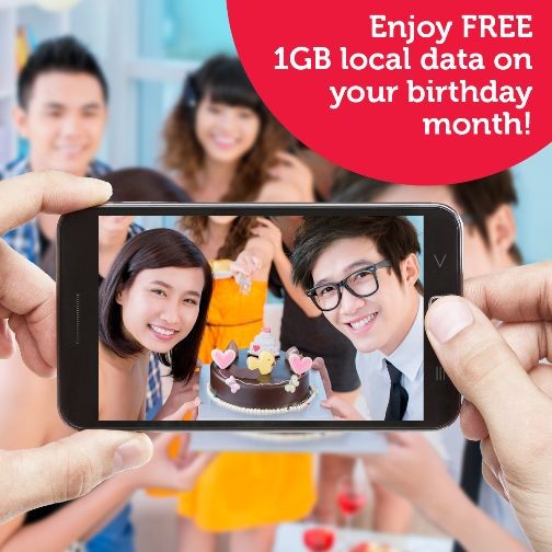 Singtel free 1GB data, birthday deal