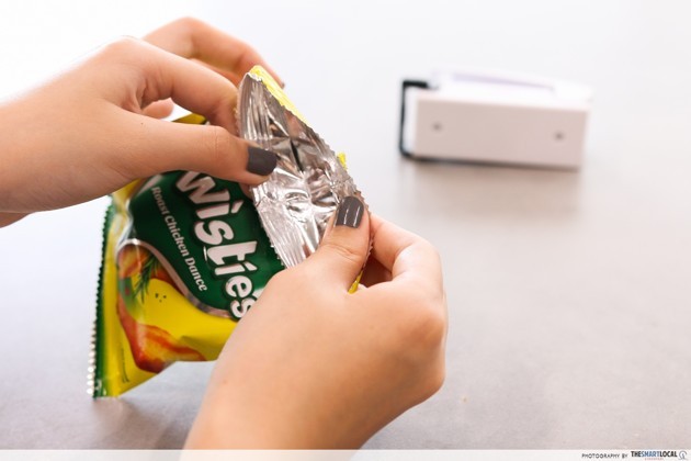 Handy sealer can seal open packets tightly