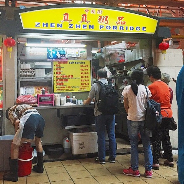 zhen zhen porridge maxwell food centre long queues cantonese congee