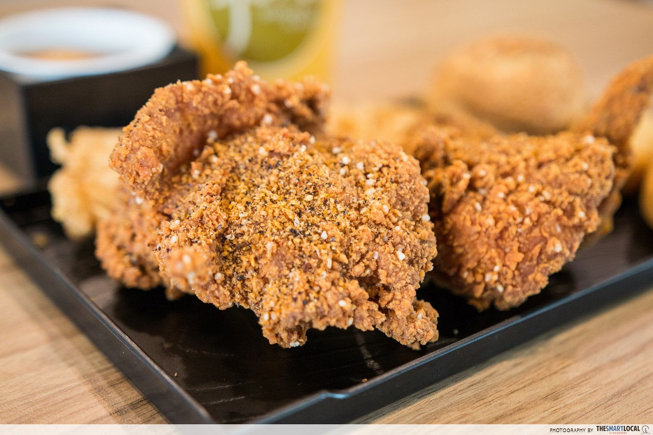 KFC's new Shoyu Sansho Chicken is marinaded with shoyu and sprinkled with pepper and rice crackers for a real crunch!