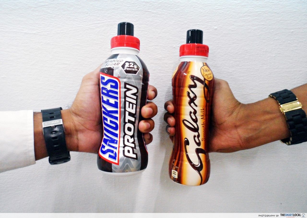 Snickers and Galaxy Chocolate Shakes