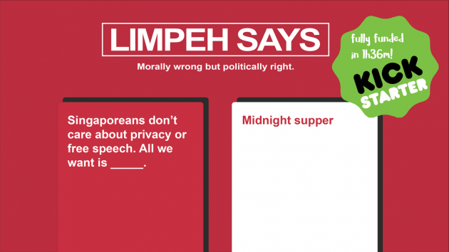 Singaporean Kickstarter Projects Limpeh Says card game