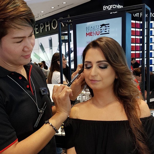 Getting your makeup done at Sephora