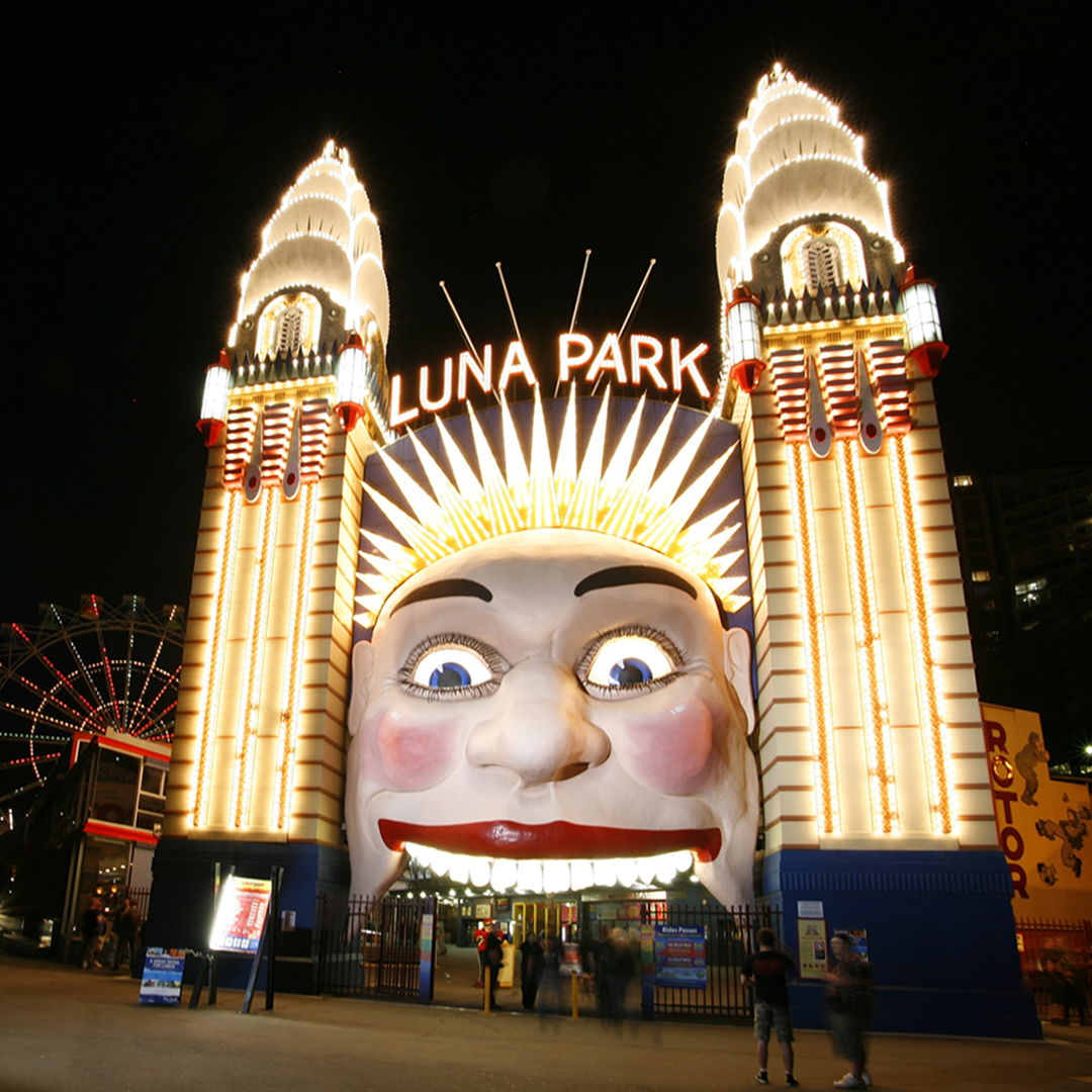 Entrance of Luna Park Sydney.